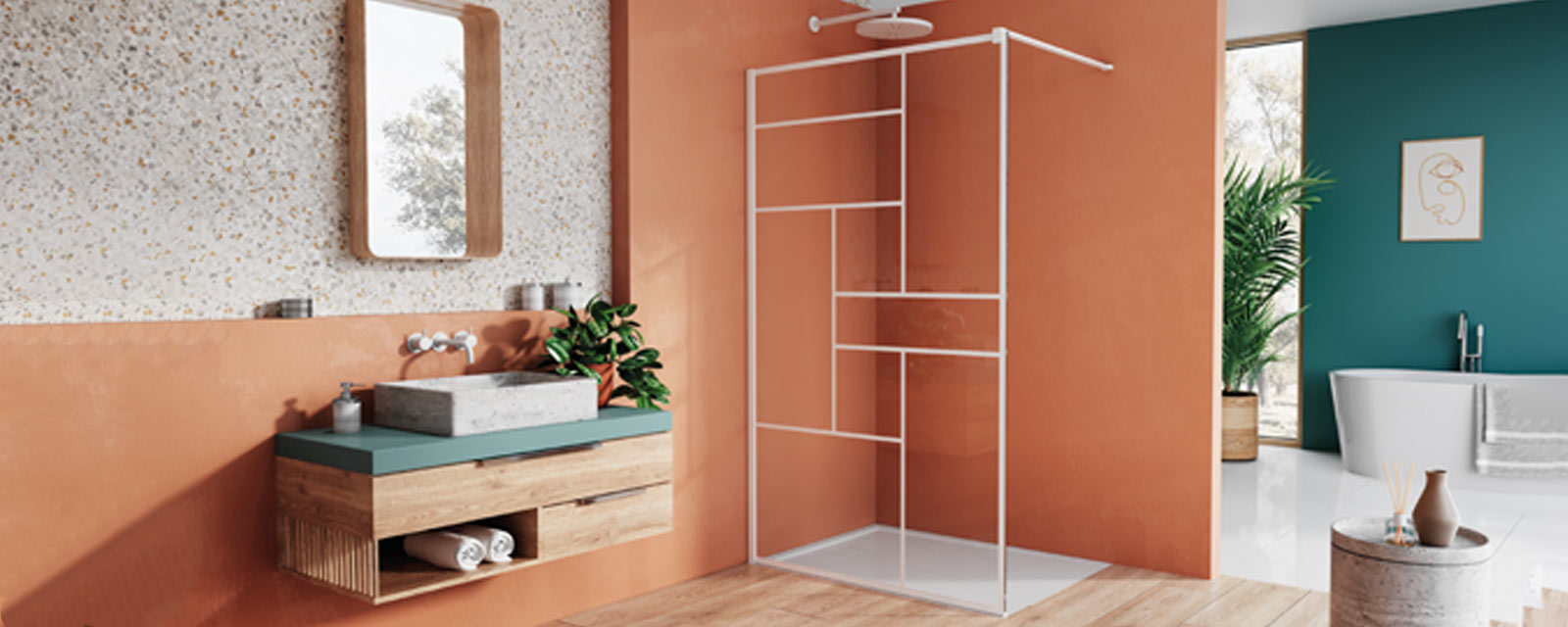 Paroi de douche dans une salle de bains