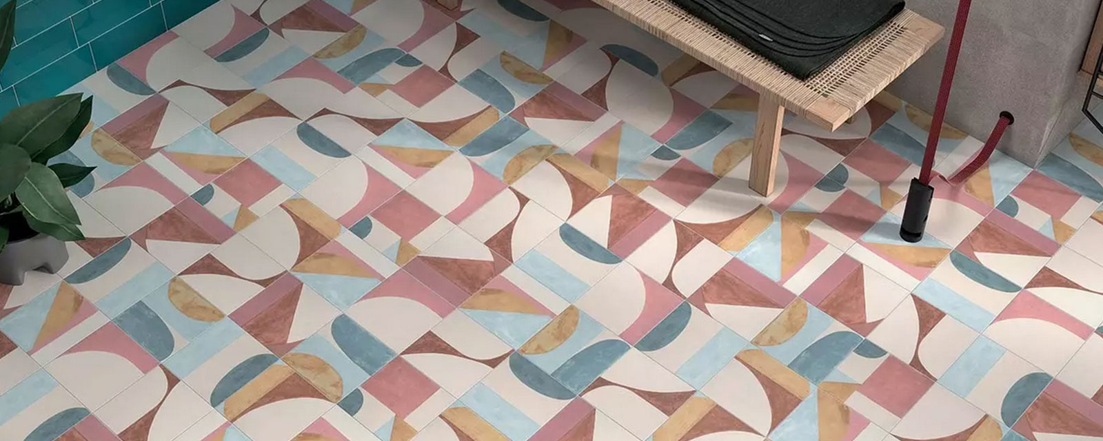 Carrelage coloré imitation carreaux de ciment