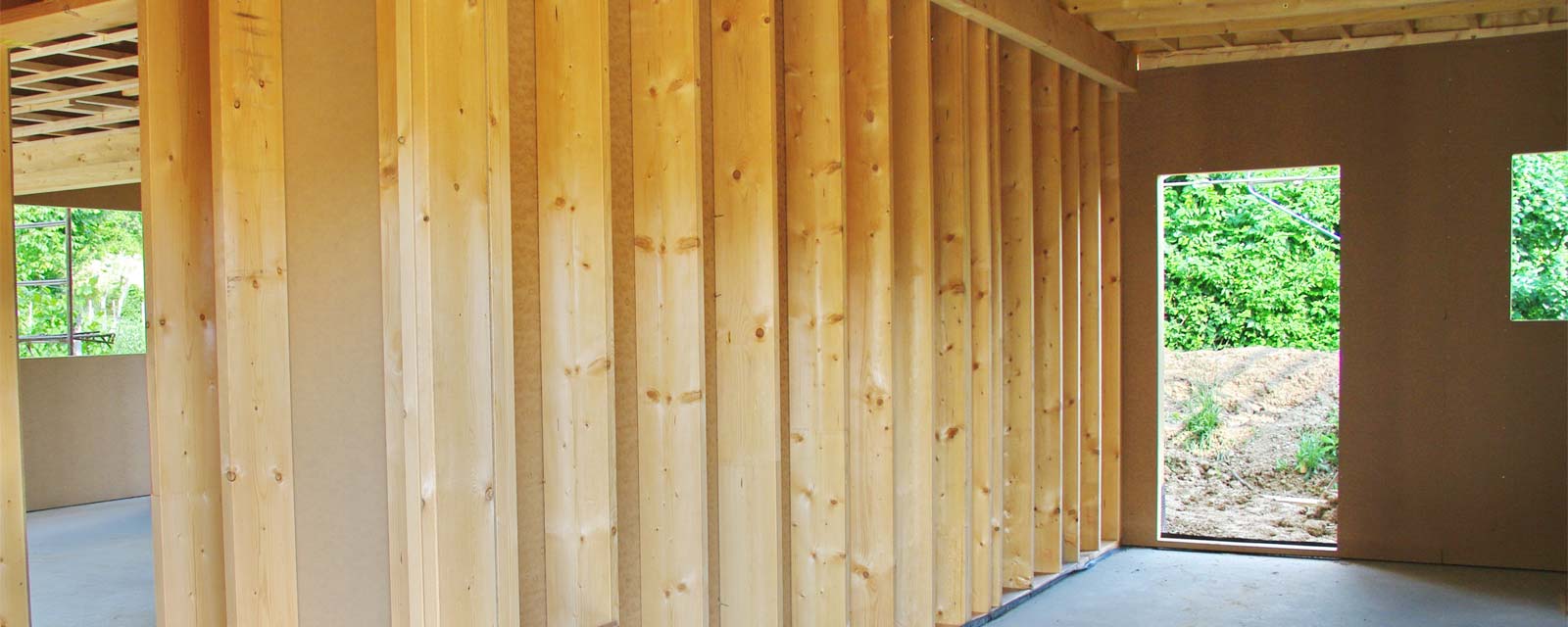maison avec une ossature en bois