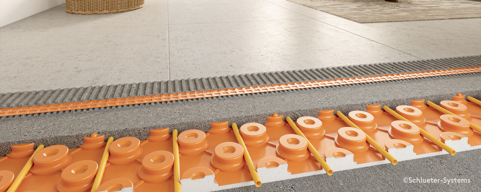 solution plancher chauffant et rafraîchissant Schlüter®-BEKOTEC-THERM