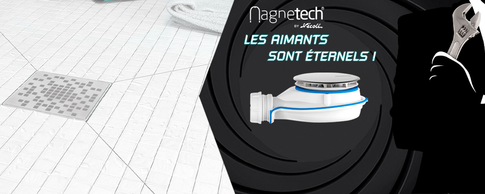 Technologie Magntech® intégrée dans des solutions pour douche de la marque Nicoll