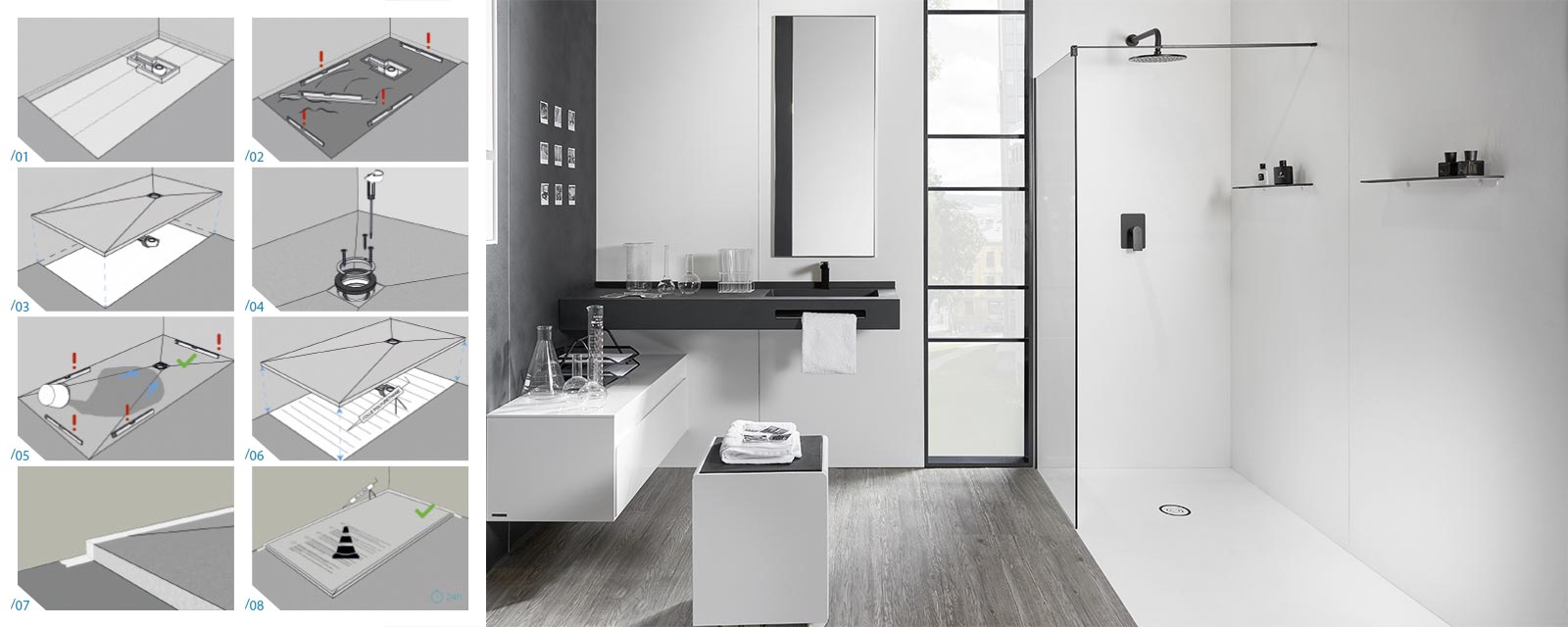 Pose de receveur par Acquabella