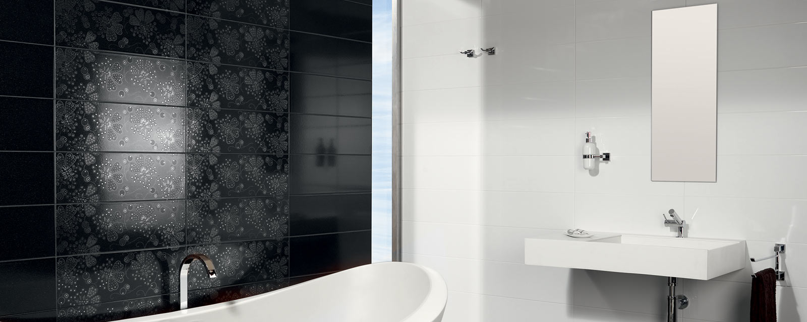carrelage noir pour salle de bains