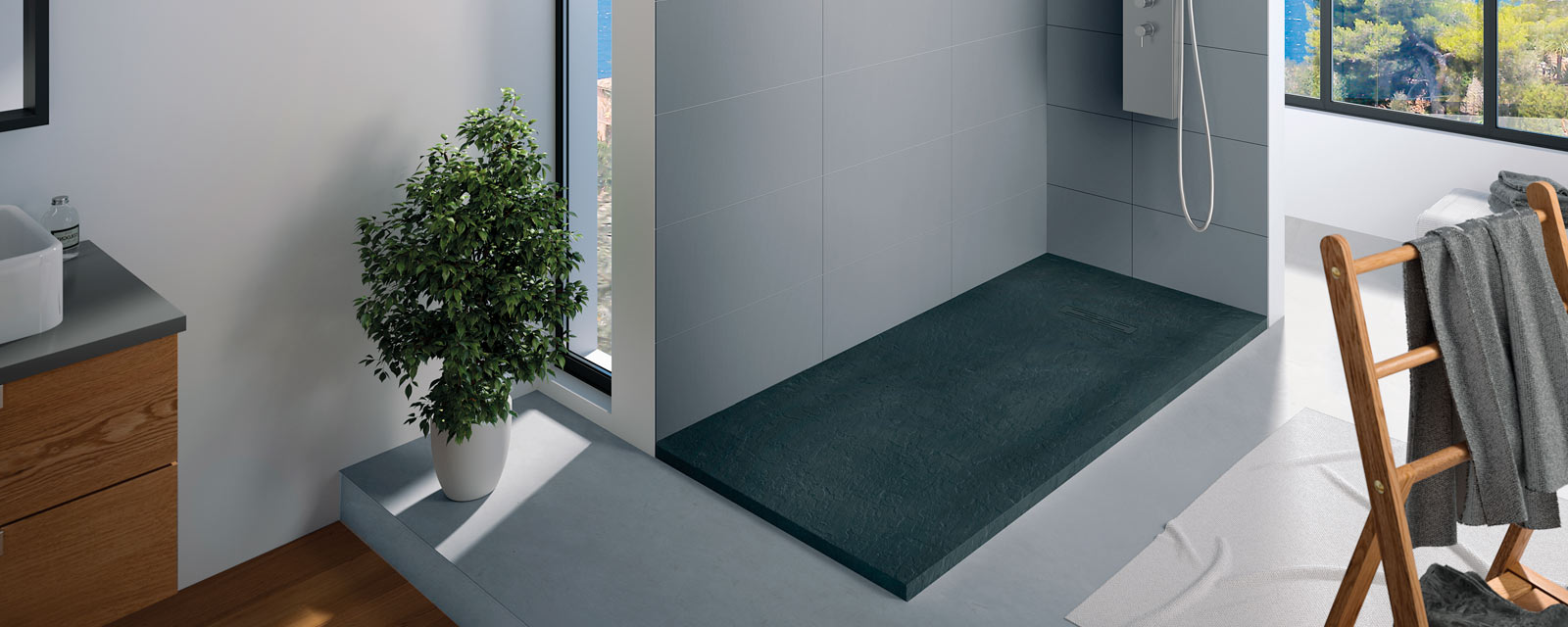 La douche dans la salle de bain