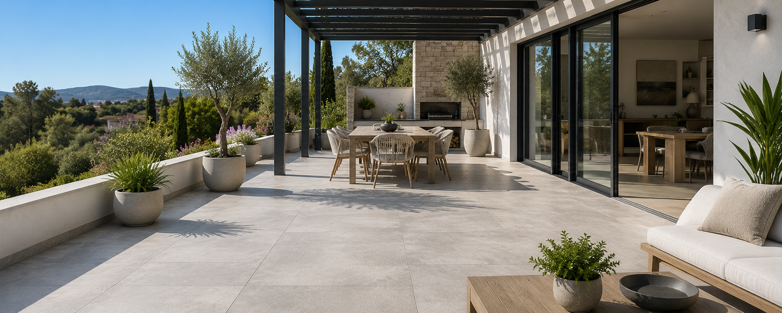 terrasse en carrelage
