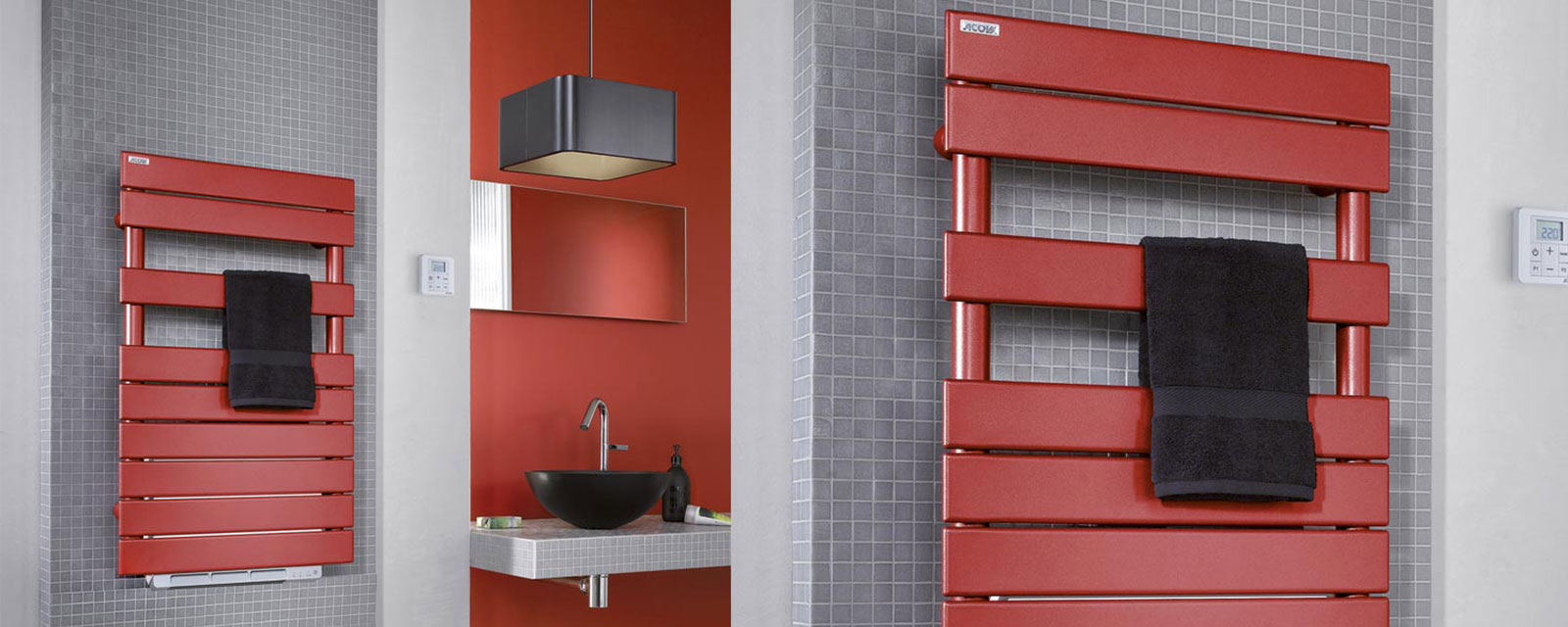 Seche-serviette rouge Acova Regate Air