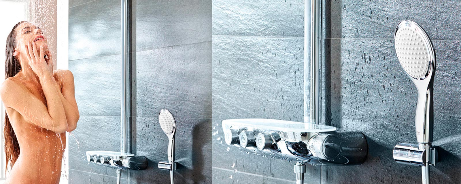 SmartControl encastré de Grohe dans une salle de bains