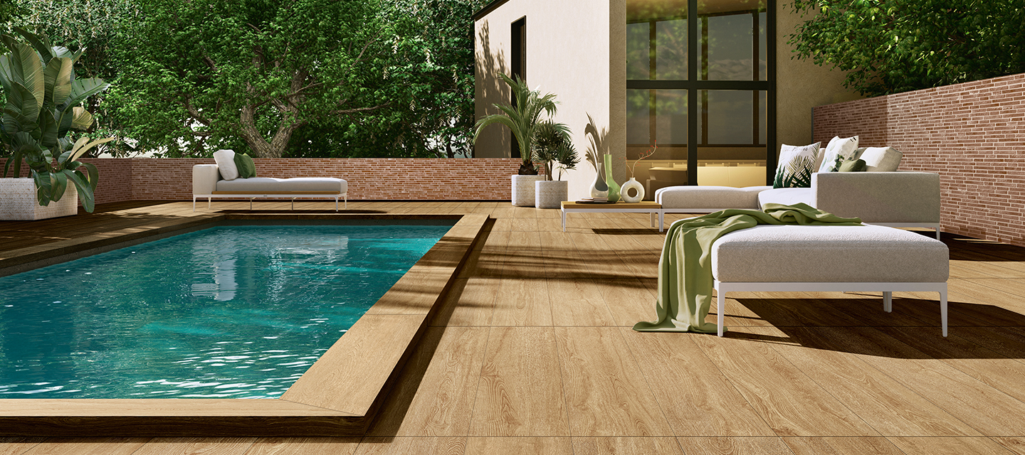 terrasse carrelage imitation parquet