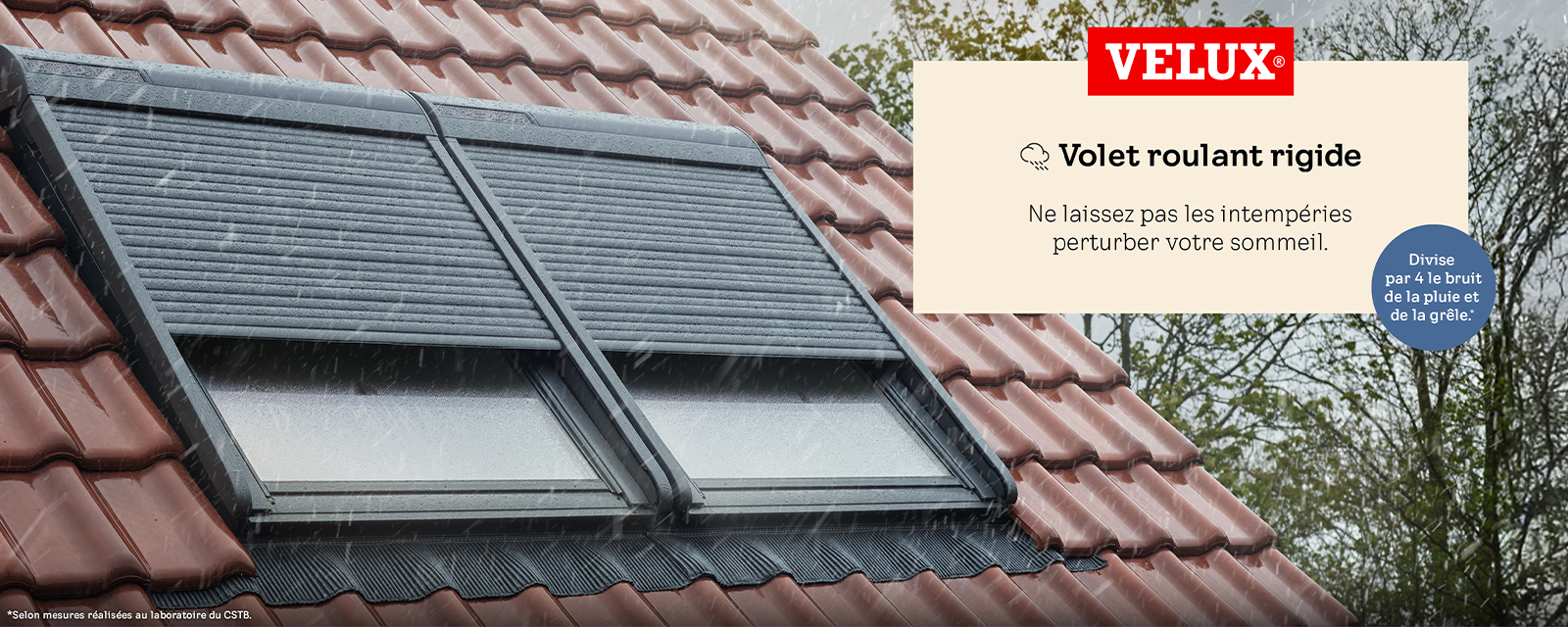 photo représentant des volets roulants rigides de la marque Velux