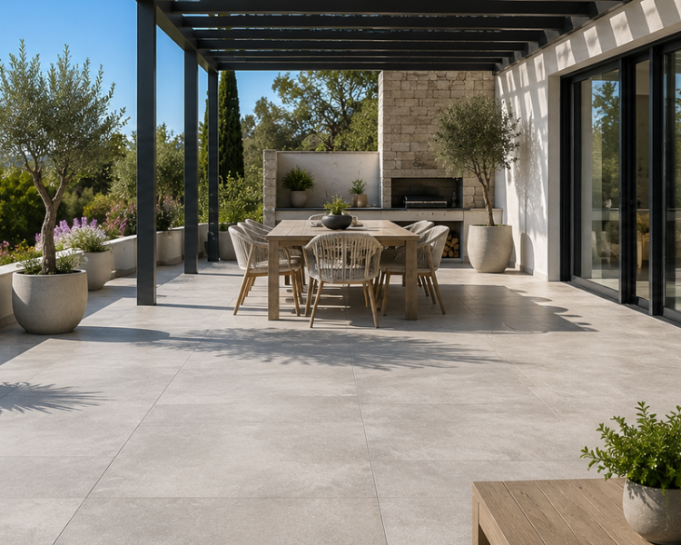 terrasse en carrelage