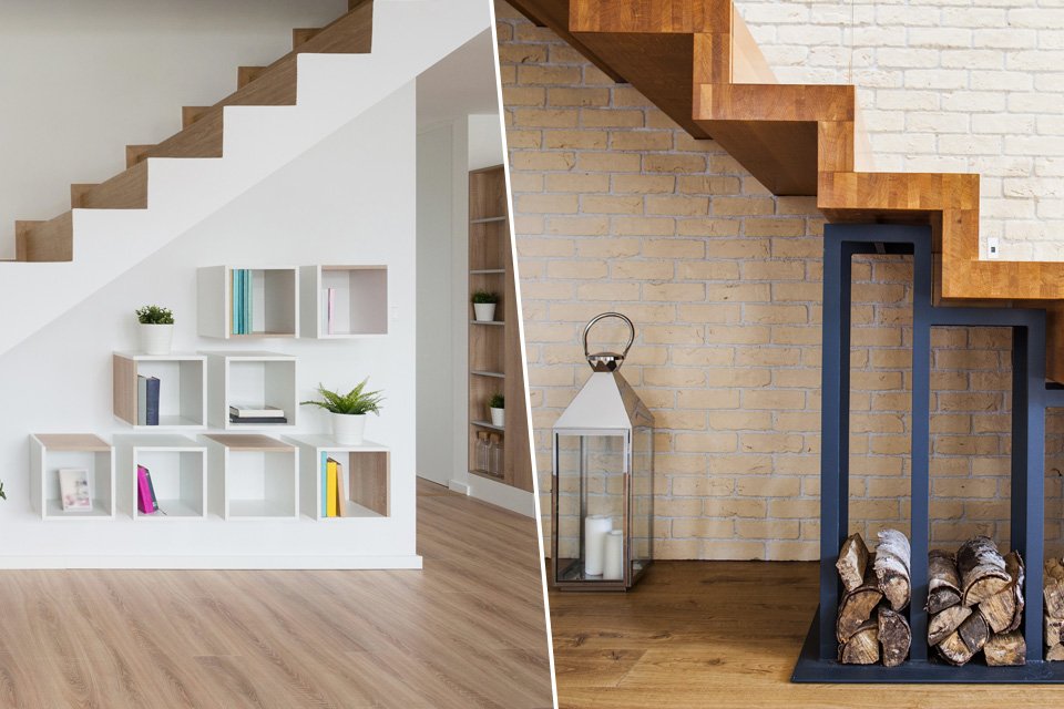 Visuel illustrant comment utiliser l'espace sous l'escalier