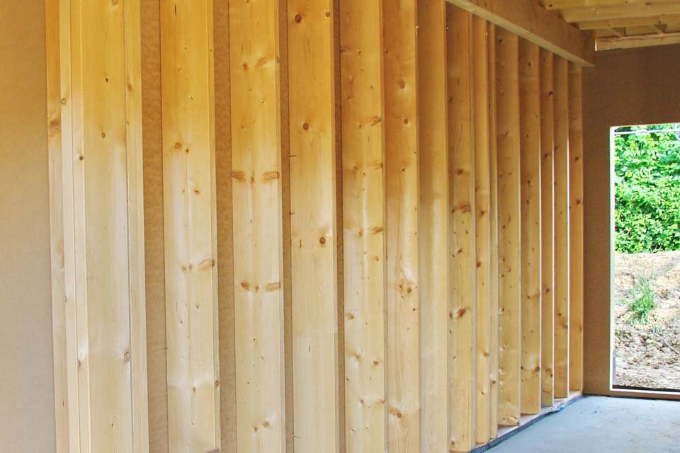 maison avec une ossature en bois