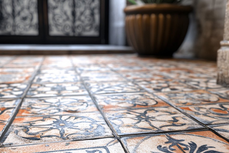 carrelage dans une entrée
