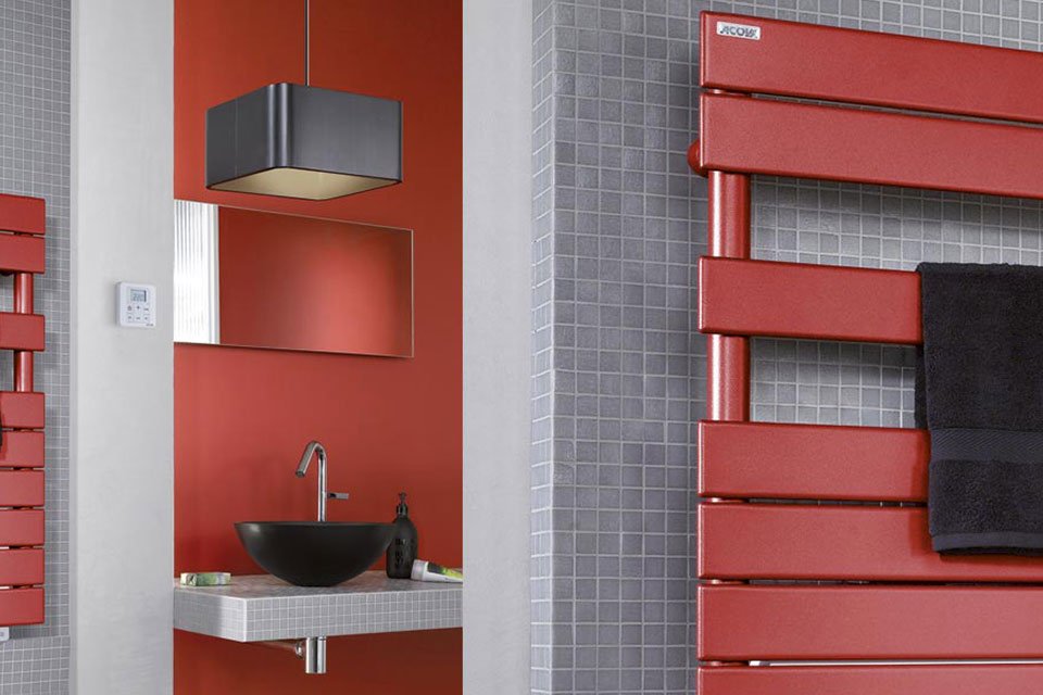 Seche-serviette rouge Acova Regate Air