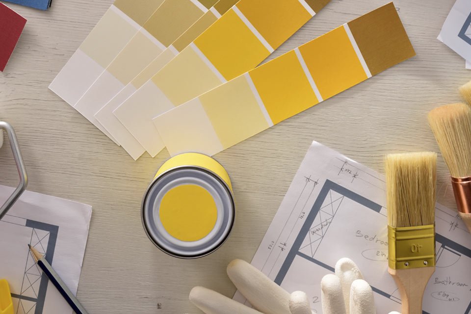 tout le matériel pour effectuer des travaux de peinture intérieure