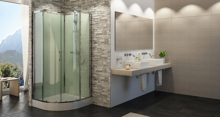 douche quart de rond pour petite salle de bain sanswiss