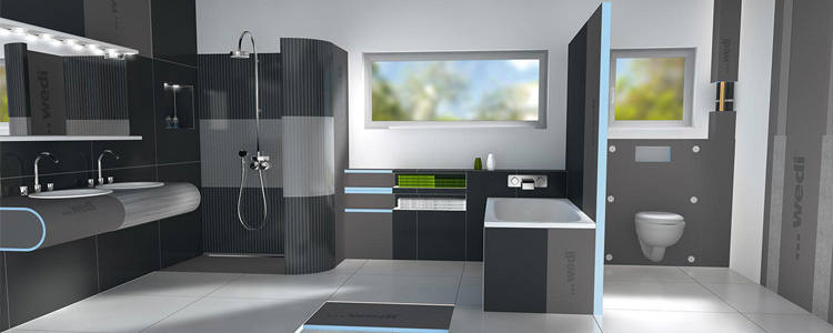 Salle de bain avec panneaux Wedi