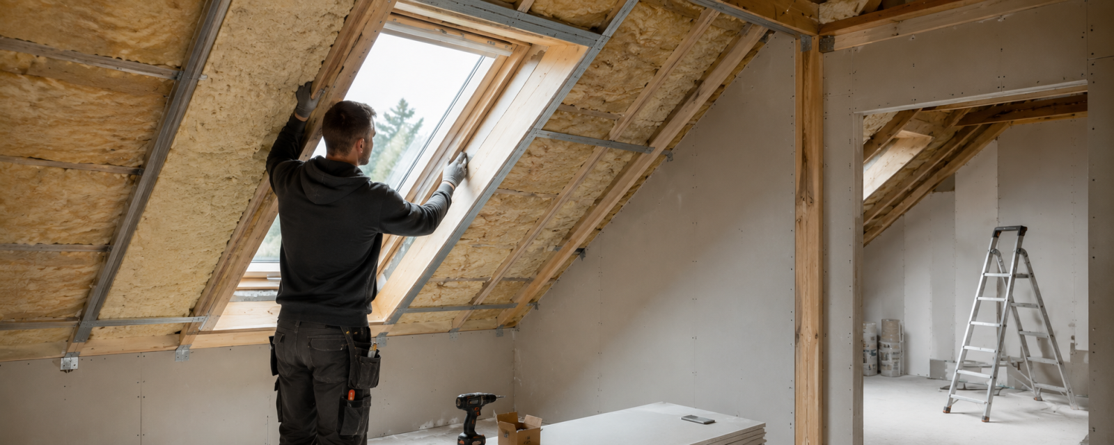 pose de velux dans des combles